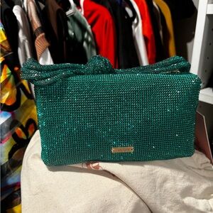 cult gaia Green Crystal Knotted Top Handle Mini Bag